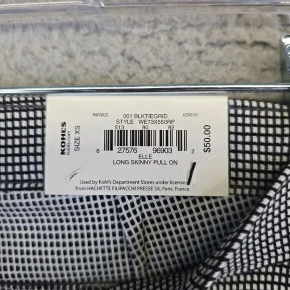 Elle Dress Pants Womens XS Long Skinny Pull On Mid Rise Work Preppy Academia - Picture 7 of 15